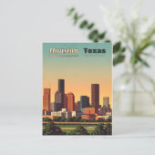 Vintages Postkartendesign von "Houston Texas" Postkarte (Stehend Vorderseite)