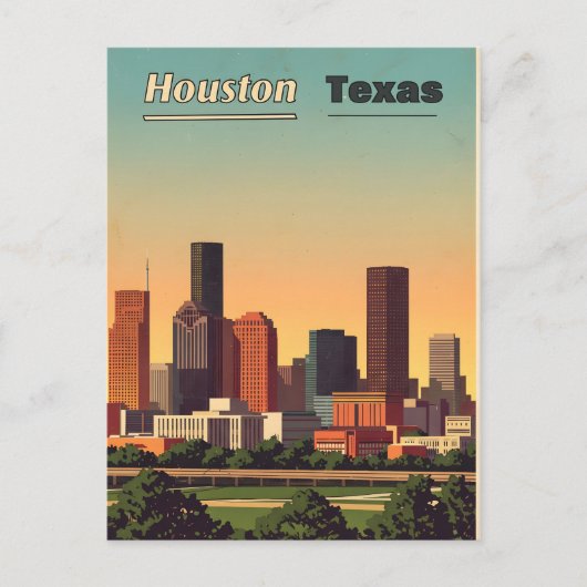 Vintages Postkartendesign von "Houston Texas" Postkarte (Vorderseite)