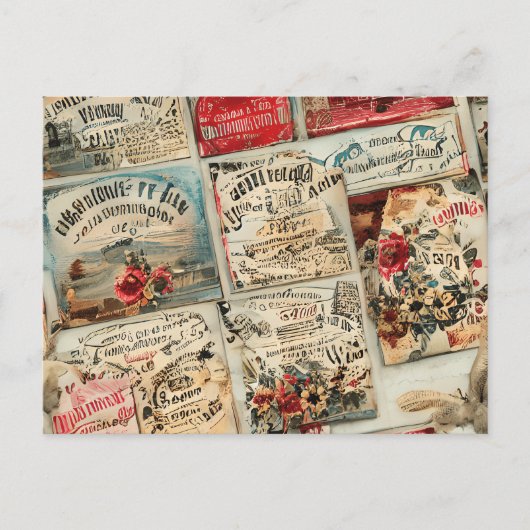 Vintages Postkartenmuster Postkarte (Vorderseite)