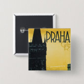 Vintages Prag-Plakat Button (Vorne & Hinten)