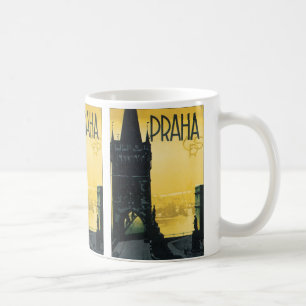 Vintages Prag-Plakat Kaffeetasse