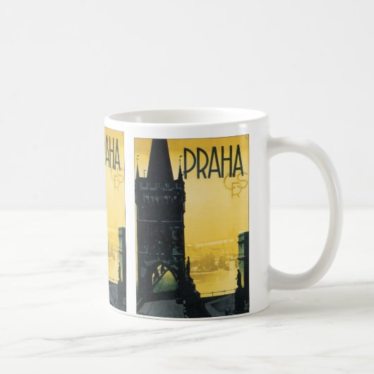 Vintages Prag-Plakat Kaffeetasse (Rechts)