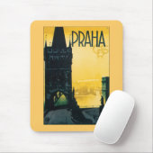 Vintages Prag (Praha) Poster Mousepad (Mit Mouse)
