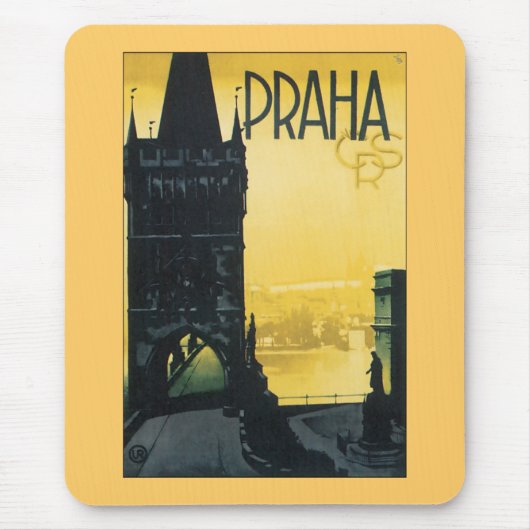 Vintages Prag (Praha) Poster Mousepad (Vorne)