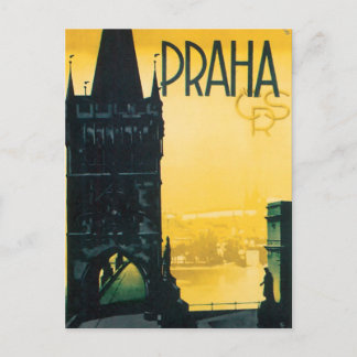 Vintages Prag (Praha) Schönes Reiseplakat Postkarte