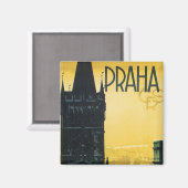 Vintages Praha Poster Magnet (Vorderseite/Rückseite)