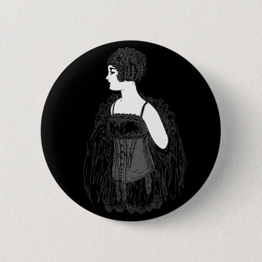Vintages Prallplatten-Korsett Button (Vorderseite)
