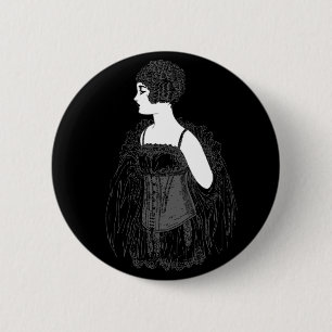Vintages Prallplatten-Korsett Button