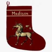 Vintages Prancing Großer Weihnachtsstrumpf (Vorderseite)