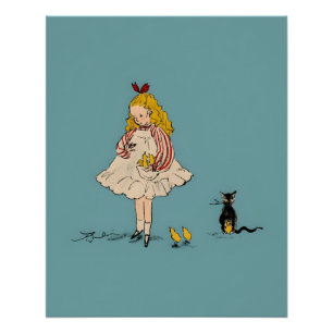Vintages, präppy Coquette Girl Glossy Poster