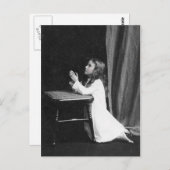 Vintages Praying Girl Postkarte (Vorne/Hinten)