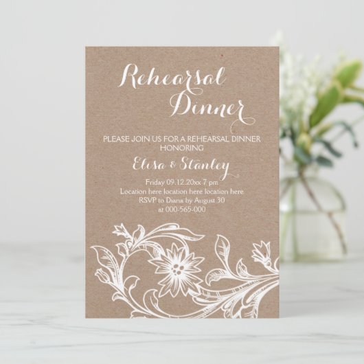 Vintages Probe-Dinner Einladung (Stehend Vorderseite)