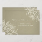 Vintages Proben-Abendessen-mit BlumenParty Einladung (Vorne/Hinten)