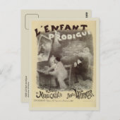 Vintages Prodigal Son mime schwarz-weiß zeichnend Postkarte (Vorne/Hinten)