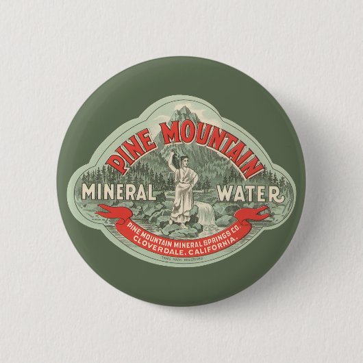 Vintages Produktetikett, Kiefernbergmineralwasser Button (Vorderseite)