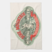 Vintages Produktetikett, Kiefernbergmineralwasser Geschirrtuch (Vertikal)