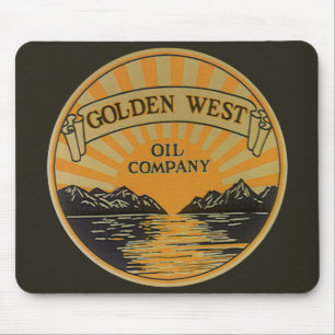 Vintages Produktlabel Art, Golden West Oil Company Mousepad