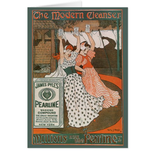 Vintages Produktlabel Art Pearline Moderner Reinig (Vorne)