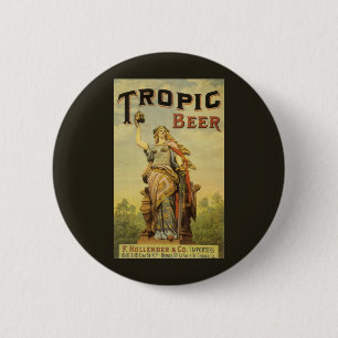 Vintages Produktlabel Art, Tropic Beer Gladiator Button