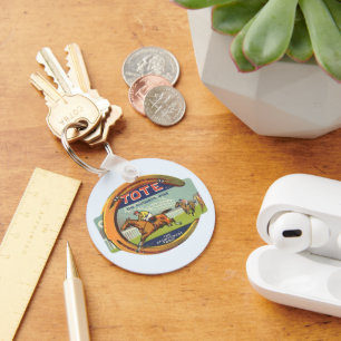 Vintages Produktlabel Kunst, Tasche Sportsman's To Schlüsselanhänger