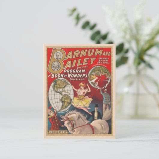 Vintages Programm für Barnum und Bailey (Stehend Vorderseite)