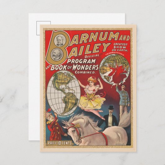 Vintages Programm für Barnum und Bailey (Vorne/Hinten)