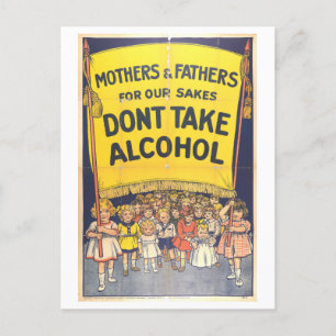 Vintages Prohibition Poster "Don't take Alcohol" Postkarte