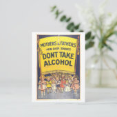Vintages Prohibition Poster "Don't take Alcohol" Postkarte (Stehend Vorderseite)