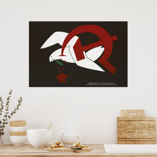 Vintages Propagandaposter gegen den Kommunismus Poster (Küche)