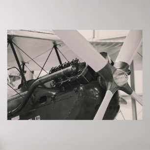 Vintages Propeller-Flugzeug-photographischer Druck Poster