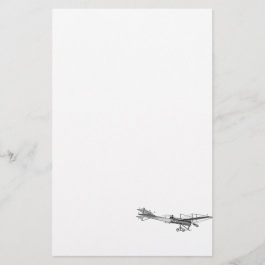 Vintages Propeller-Flugzeug-Retro altes Briefpapier (Vorderseite)