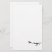 Vintages Propeller-Flugzeug-Retro altes Briefpapier (Vorne/Hinten)