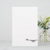 Vintages Propeller-Flugzeug-Retro altes Briefpapier (Stehend Vorderseite)