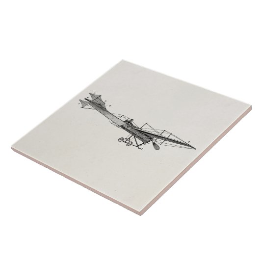 Vintages Propeller-Flugzeug-Retro altes Fliese (Seite)