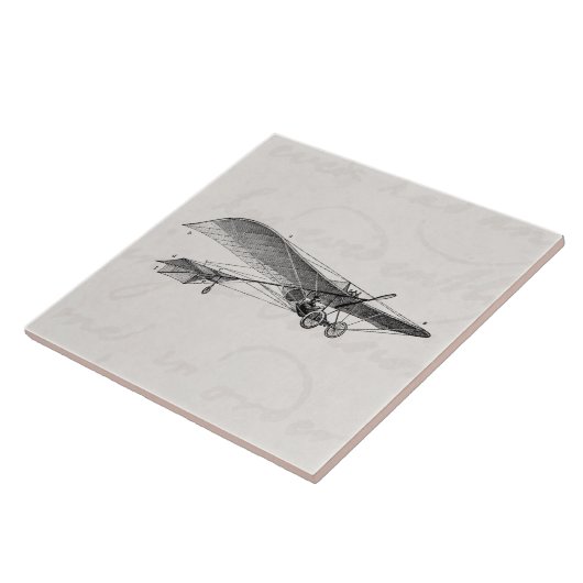 Vintages Propeller-Flugzeug-Retro altes Fliese (Seite)