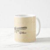 Vintages Propeller-Flugzeug-Retro altes Kaffeetasse (VorderseiteRechts)