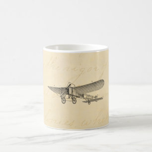 Vintages Propeller-Flugzeug-Retro altes Kaffeetasse