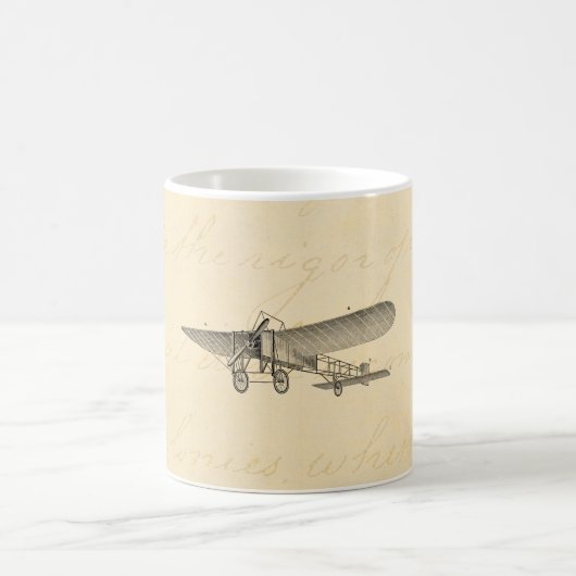 Vintages Propeller-Flugzeug-Retro altes Kaffeetasse (Mittel)