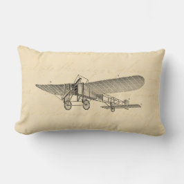 Vintages Propeller-Flugzeug-Retro altes Lendenkissen
