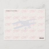 Vintages Propellerflugzeug auf Burlap Print Postkarte (Rückseite)