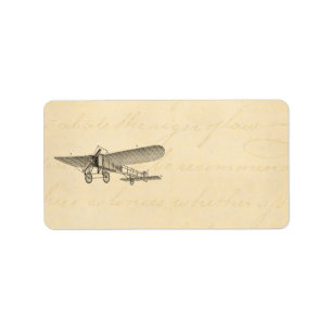 Vintages Propellerflugzeug Retro Alte Prop Flugzeu Adressaufkleber