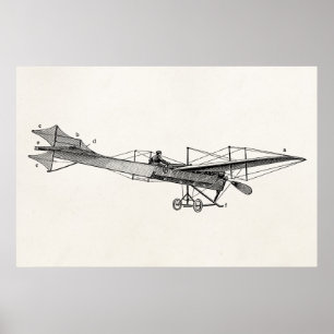 Vintages Propellerflugzeug Retro Alte Prop Flugzeu Poster