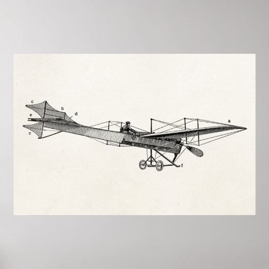 Vintages Propellerflugzeug Retro Alte Prop Flugzeu Poster (Vorne)