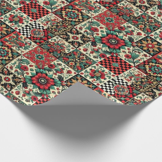 Vintages Prüfmuster Geschenkpapier (Ecke)