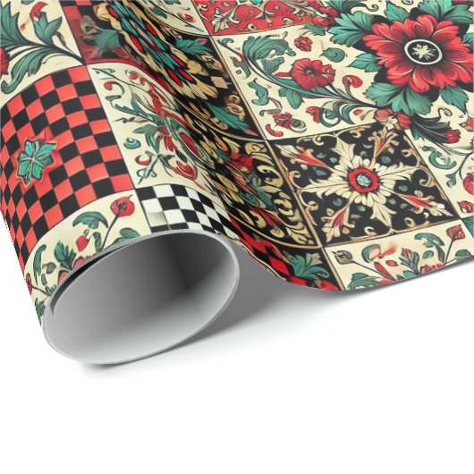 Vintages Prüfmuster Geschenkpapier (Rolleneckpunkt)