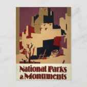 Vintages Pueblo WPA Nationalparkplakat Postkarte (Vorderseite)