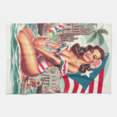 Vintages Puerto Rico Button-Up Geschirrtuch (Horizontal)