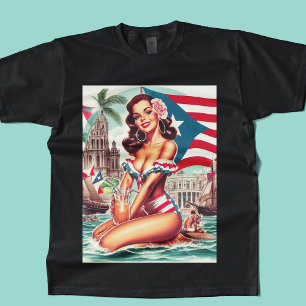 Vintages Puerto Rico Button-Up T-Shirt