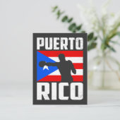 Vintages Puerto Rico-Flaggenboxen Postkarte (Stehend Vorderseite)