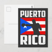 Vintages Puerto Rico-Flaggenboxen Postkarte (Vorne/Hinten)